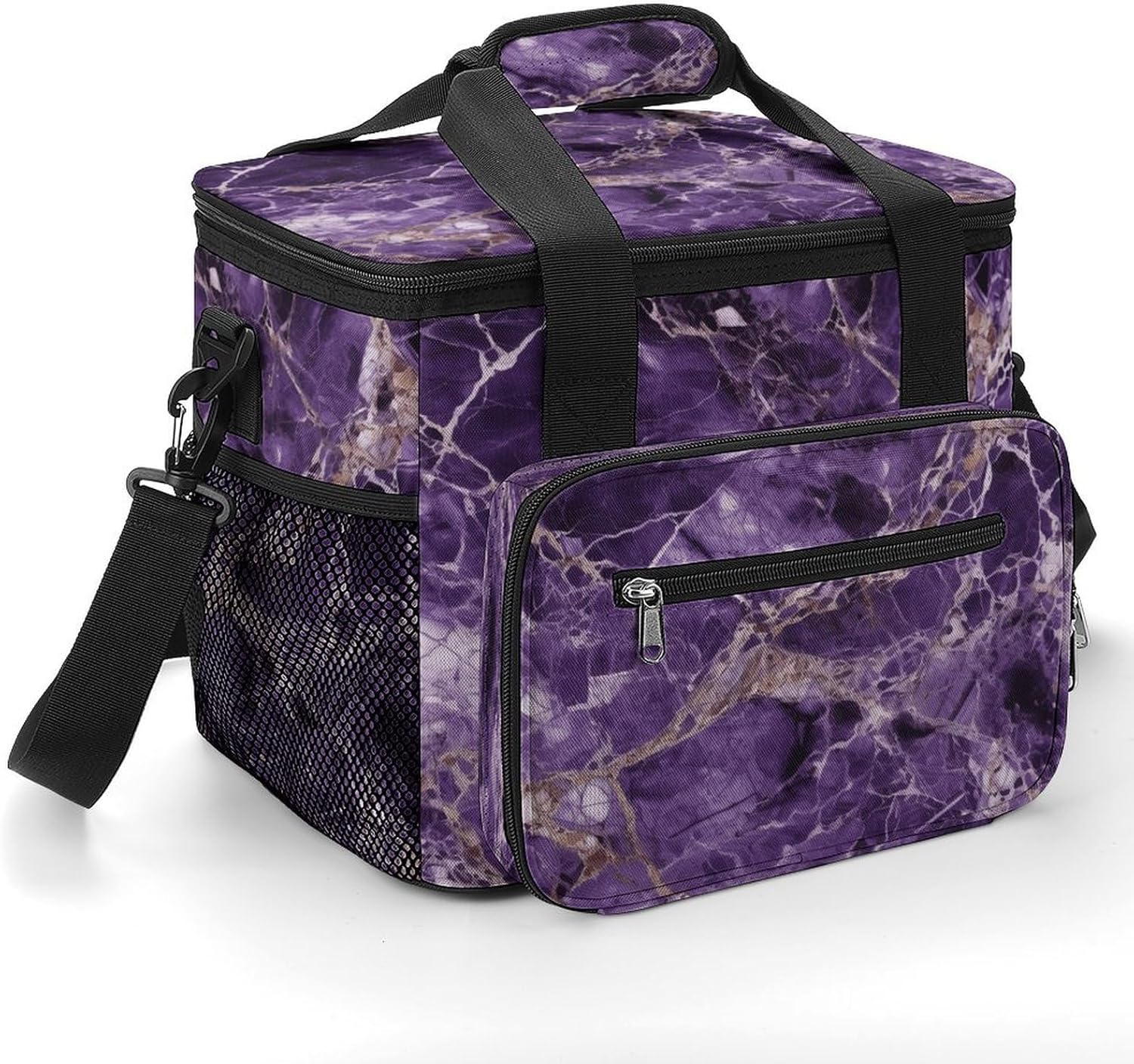 Marble Purplem Cooler Bags Portable Soft Cooler Bag Lightweight Ice Chest Insulated Lunch Bags Camping Cooler Bag Cooler Lunch Tote Coolers for Picnic Travel Beach