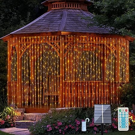 JIMACRO Lichternetz Solarleuchten Außen, 1,5 M X 1.5 M 96 LEDs