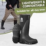 Bottes en caoutchouc pour hommes, 100% Bottes de boue imperméables avec 6mm Neoprène, Bottes de canard léger pour la pêche au jardinage agricole & Travail - Anti-dérapant , Bottes Homme