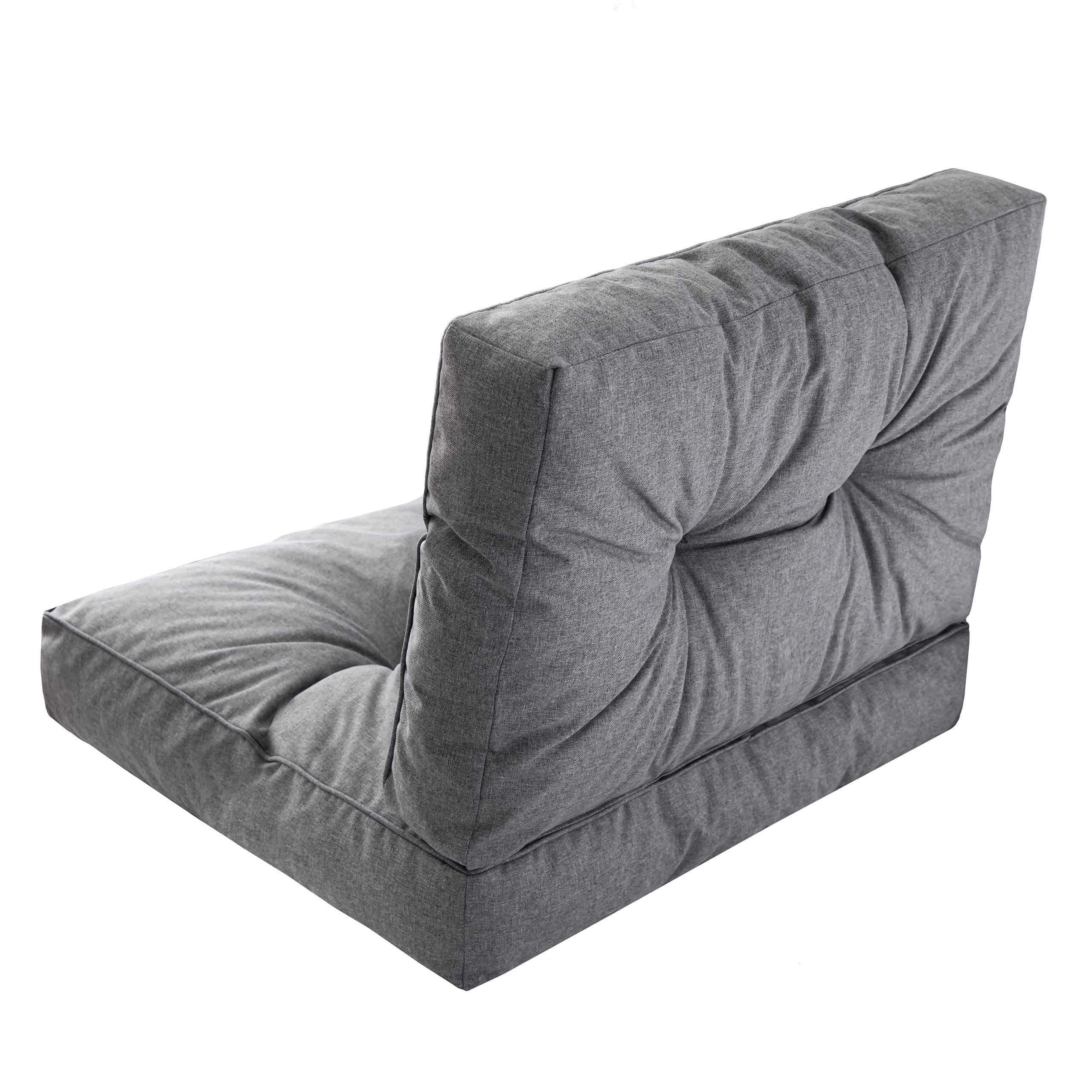 PillowPrim, Palettenkissen, Stulhkissen, Rattansessel, Outdoor, Auflage, Sitzkissen, Stuhlkissen, Rattanmöbel, Graphite, 60 x 60 cm