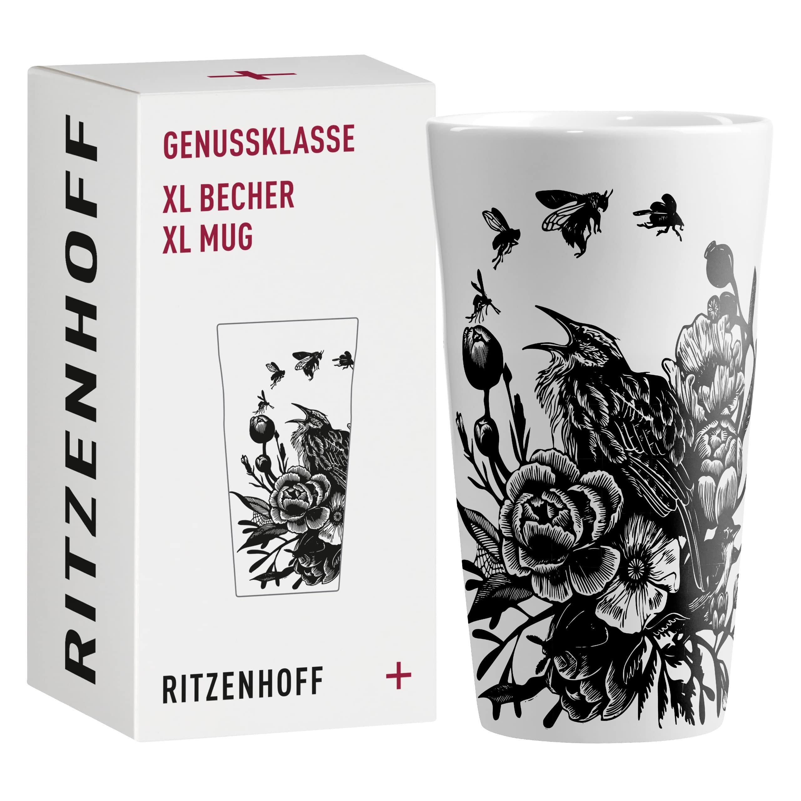 Ritzenhoff 3741001 Coffee Mug XL 500 ml – Series Genus Class No. 1 – Porcelain Mug, Urban Chic – Designer Piece