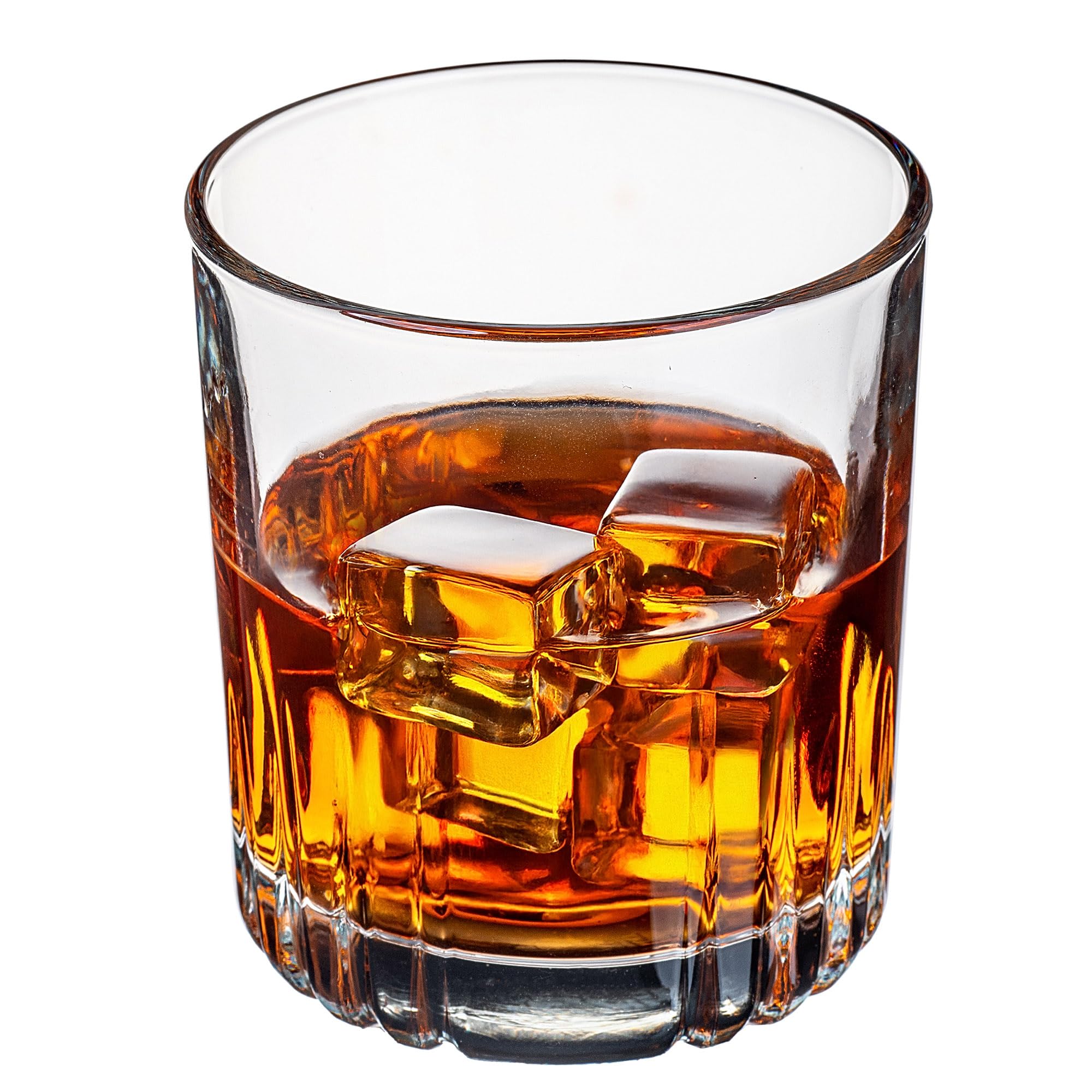 KADAX Vasos de whisky de 280 ml, juego de 8 vasos para zumo, agua, whisky, bourbon, whisky y cócteles, elegantes vasos con fondo pesado, vasos de agua de cristal