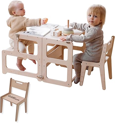 Torre de cocina, torre para niños pequeños, torre de cocina Montessori, taburete de cocina, muebles Montessori, torre de actividades (madera