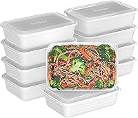 Vista 1 de Bentgo - 20 recipientes de 1 compartimento ligeros, duraderos, reutilizables, sin BPA, aptos para microondas, congelador, lavavajillas, color blanco