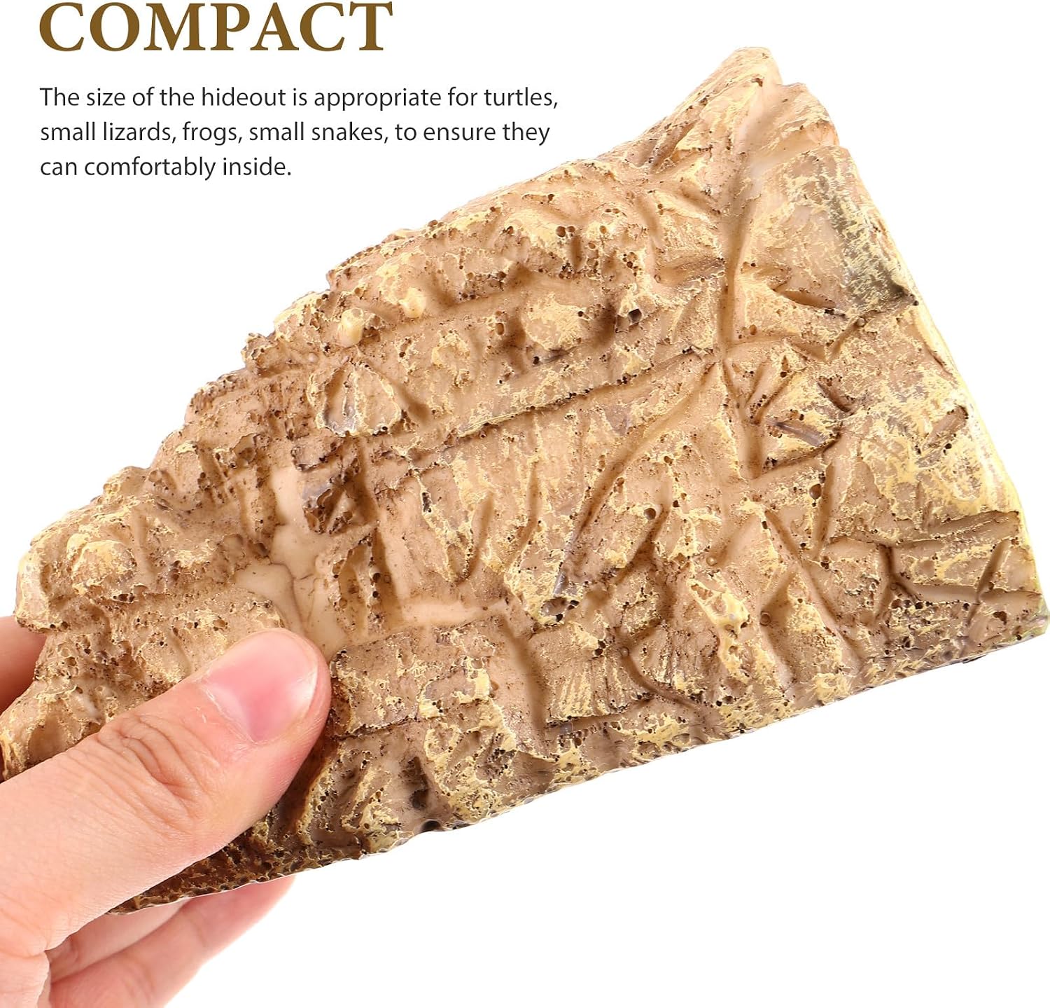 Reptile Hideout Resin Rock Cave Turtle Basking Platform Aquarium Fish Hides Habitat Shelter for Bearded Dragons and Amphibians