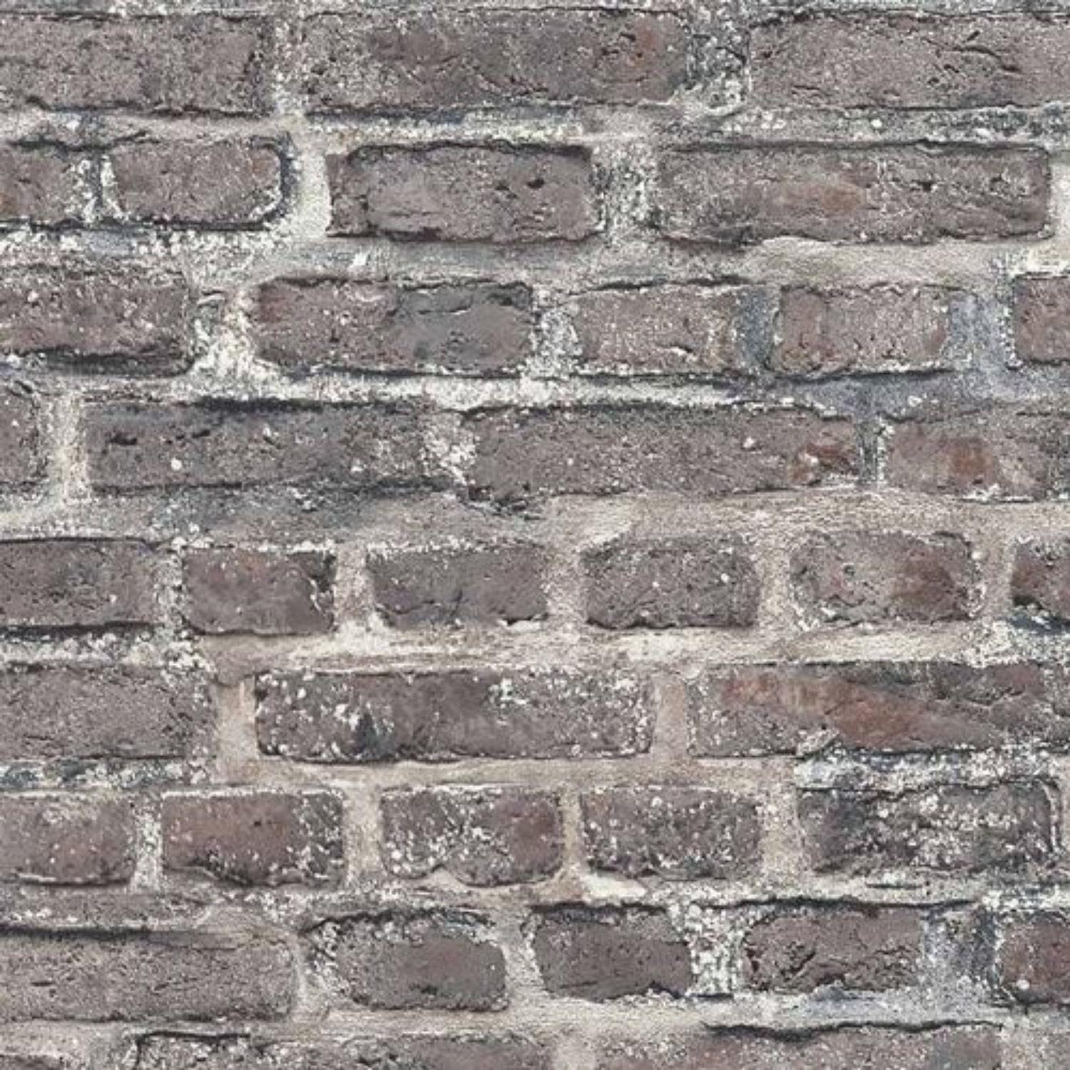 Yöl Brown/Light Weathered Aged Brick Wall Wallpaper - Industrial Realistic Rustic Versatile - Paste The Wall Vinyl