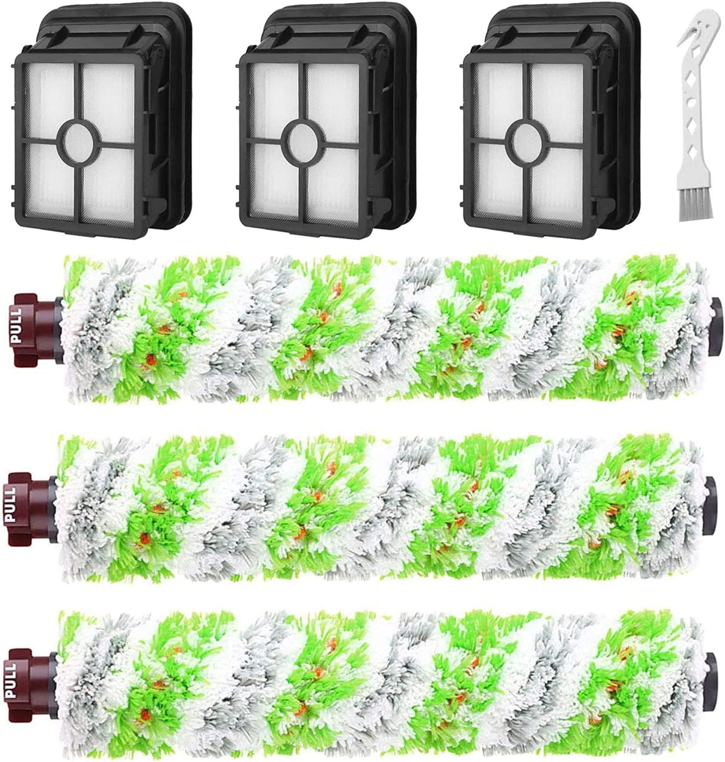 6 Pack Replacement Parts for bissell CrossWave Pet Pro 2306A & CrossWave 1785 Series 3888A Vacuum Cleaner, 3 Pack 2460 Brush Rolls,3 Pack 1866 Filters,Compare to Part 1613568&161-3568,1608684