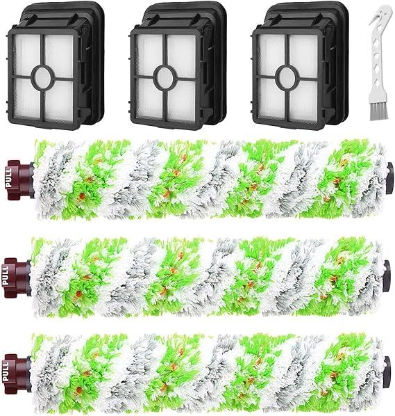 Bvhonwe 6 Pack Replacement Parts for bissell CrossWave Pet Pro 2306A & CrossWave 1785 Series 3888A Vacuum Cleaner, 3 Pack 2460 Brush Rolls,3 Pack 1866 Filters,Compare to Part 1613568&161-3568,1608684