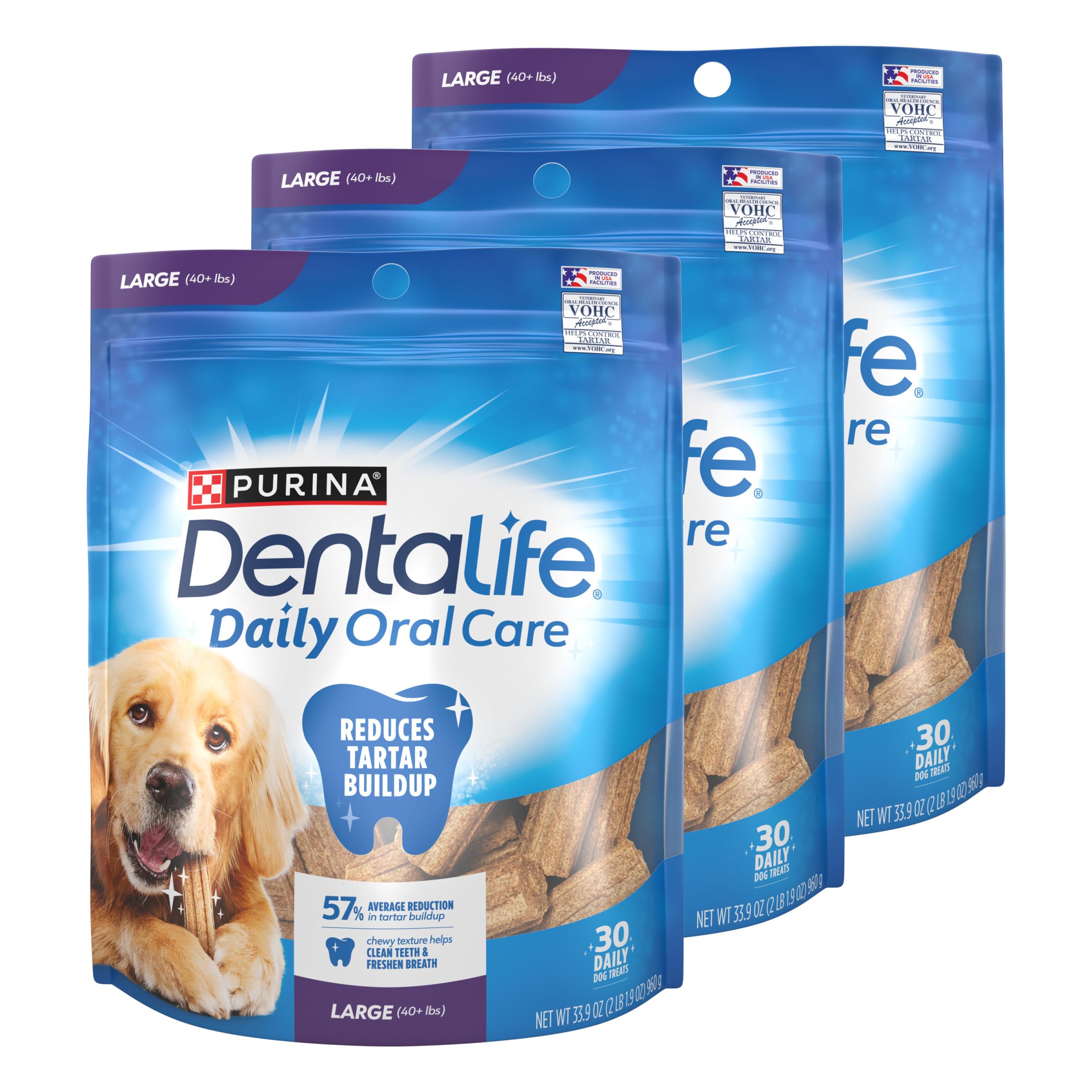 Dentalife Purina Daily Oral Care Dental Chews for Large Dogs - 90 ct