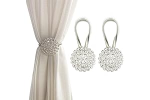 Sparkling Crystal Flower Curtain Tiebacks with High-Elastic Spring Wire