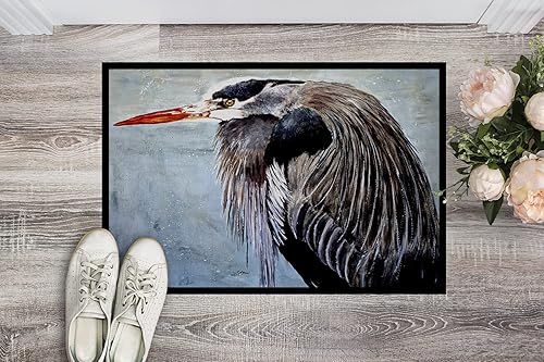 Miniatura 2 de Caroline's Treasures 8652MAT - Felpudo azul de garza de 18 x 27 pulgadas, tapete para puerta delantera, para interiores y exteriores, para entrada,