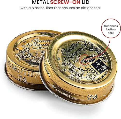 Miniatura 6 de Bormioli Rocco Quattro Stagioni - Juego de 6 tarros transparentes herméticos, 6.75 onzas, hechos de vidrio duradero, fabricado en Italia.