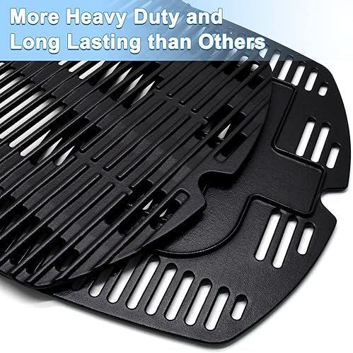 Miniatura 4 de Adviace Rejillas de cocina de hierro fundido 7646 para parrillas de gas Weber Q300 Q320 Q3000 Q3100 Q3200 Series, 57060001 586002 426001 56010049,