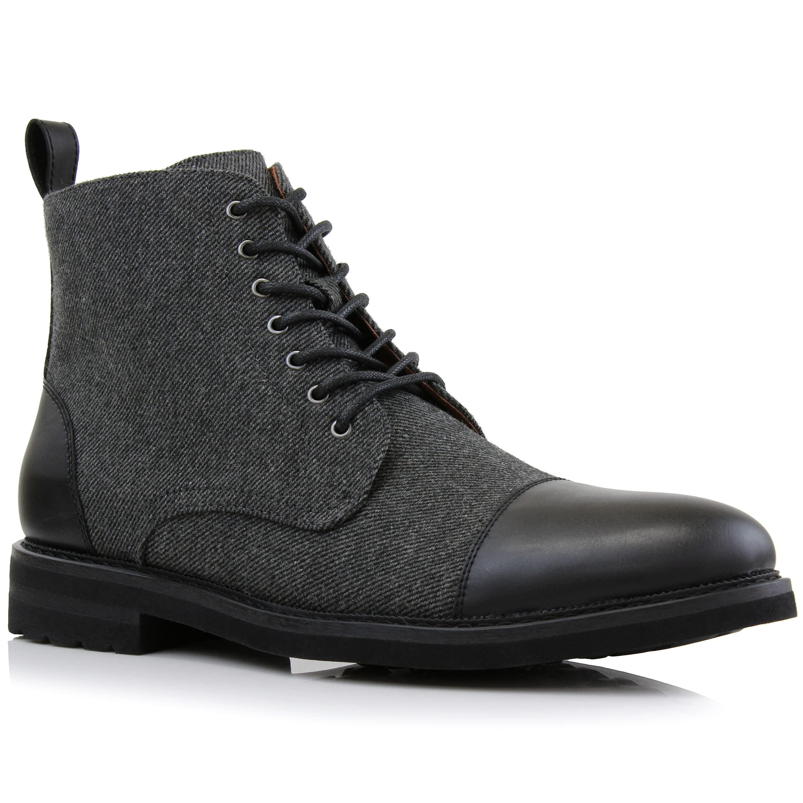 Polar Fox Men's Ankle Dress Boots | Lace-up Casual Fashion Boot Collection | Cap Toe & Plain Toe Styles