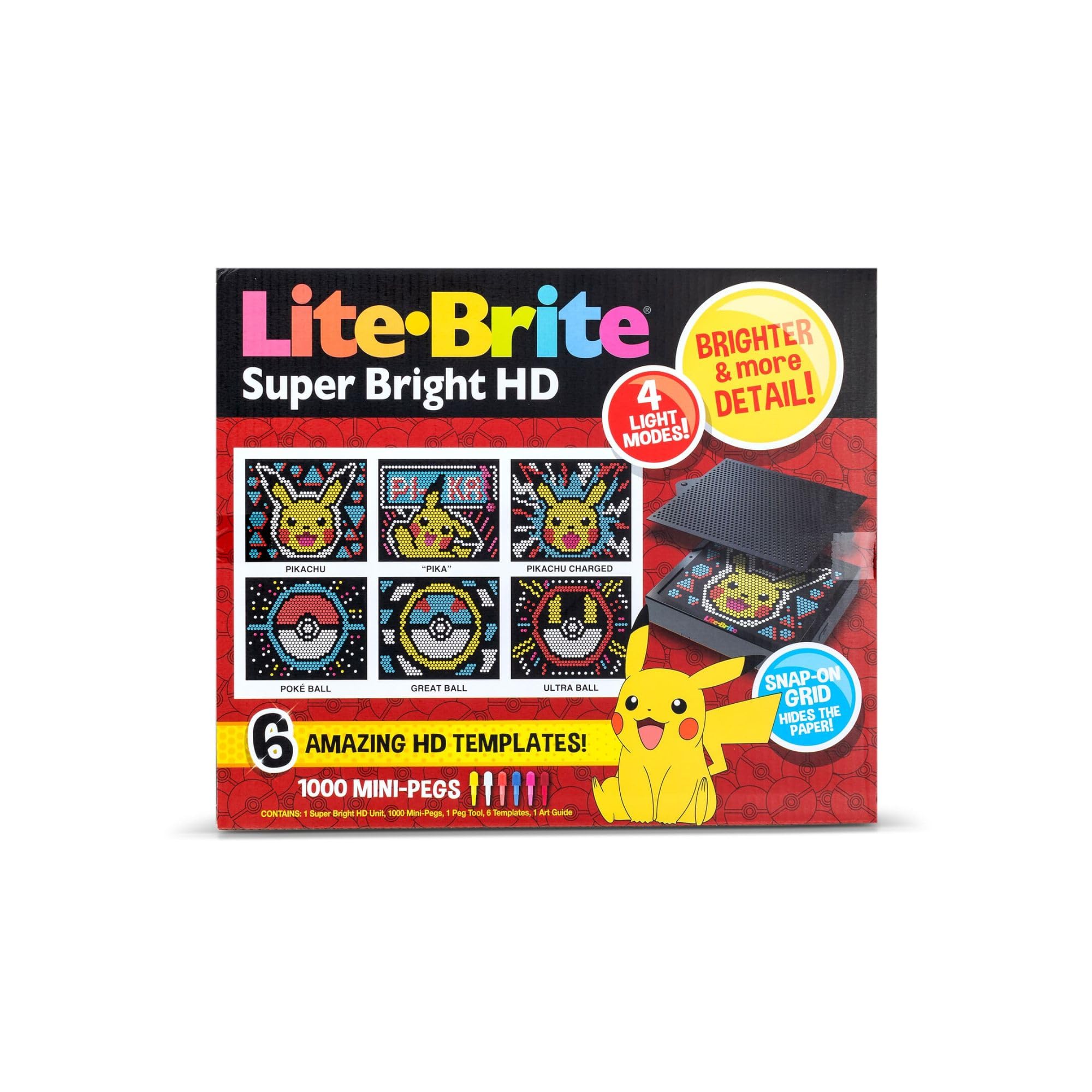 Basic Fun Lite-Brite Pokémon - Planche à Dessin Lumineuse LED avec Couleurs - Jouet Lumineux pour Enfants