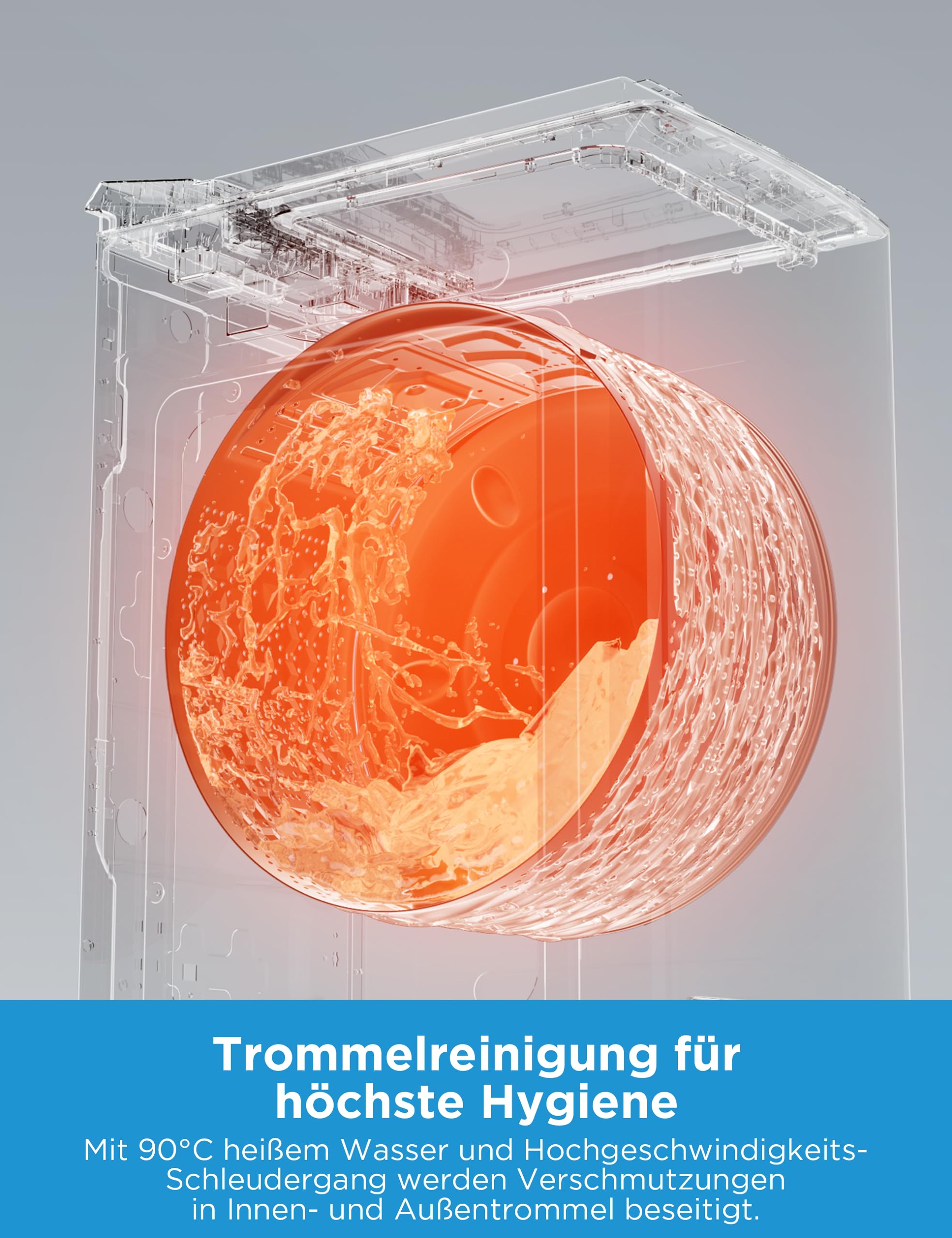Midea Toplader Waschmaschine MF10ET60B 6KG 1200 U/min BLDC Inverter Dampffunktion SoftOpener AquaStop Weiß