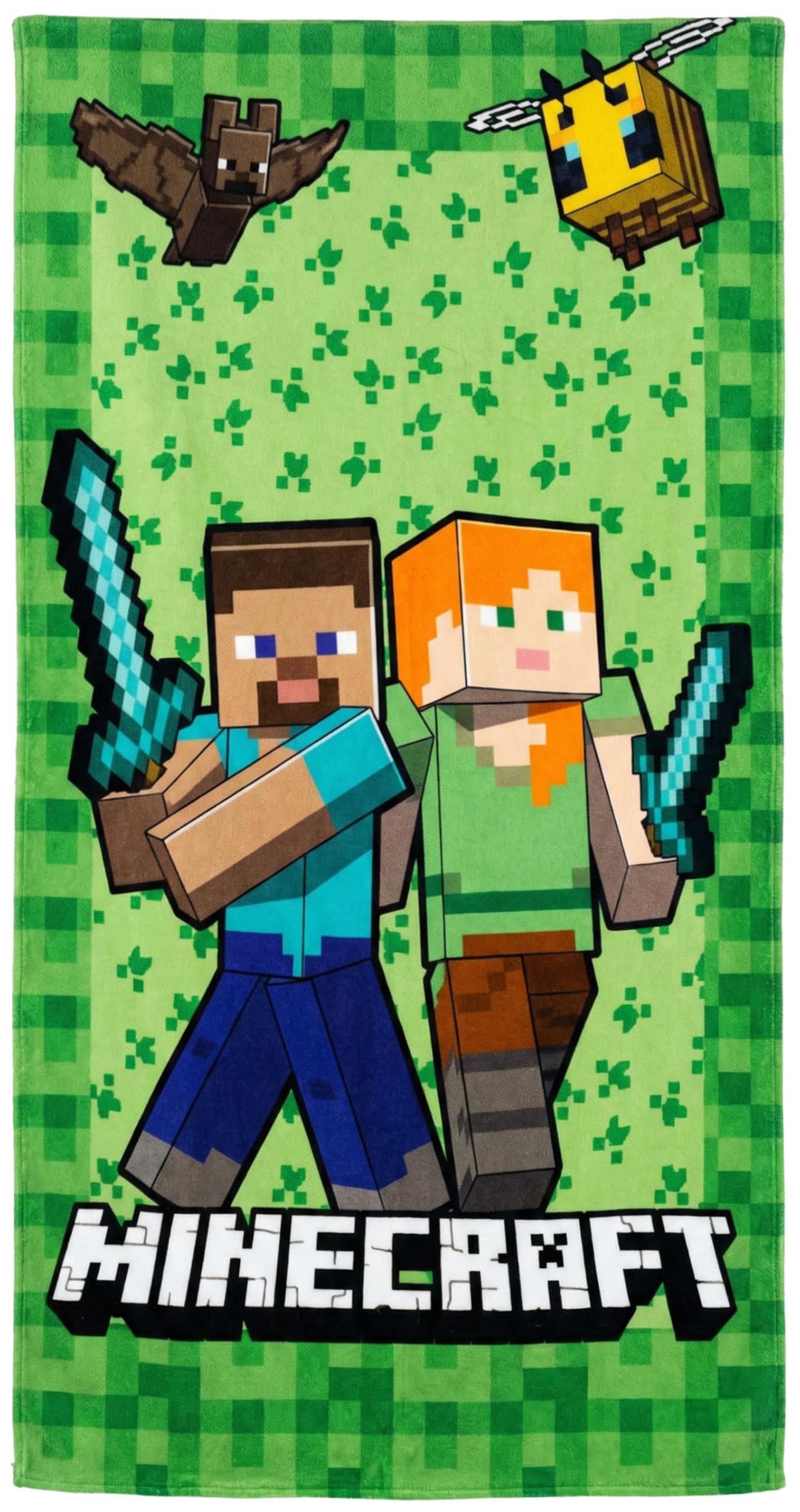 Ręcznik Plażowy z Mikrofibry dla Dzieci 70x140 cm, Szybkoschnący, Lekki, Kompaktowy Ręcznik Kąpielowy - Idealny Prezent dla Fanów Minecraft