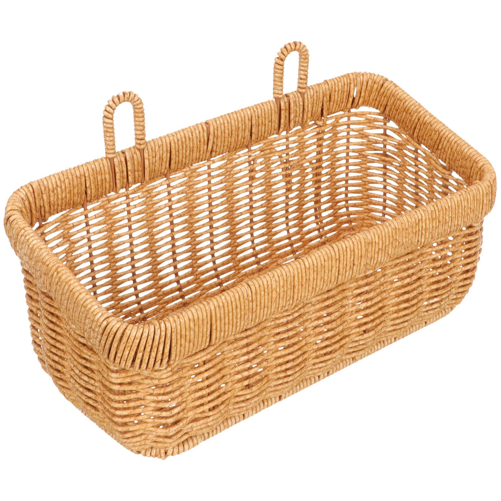 Luxshiny Imitation Rattan Wall Hanging Basket Storage Organizer for Kitchen Living Room Bedroom Bathroom Rustic Decor for Flowers Garlic Onions Fruits Light