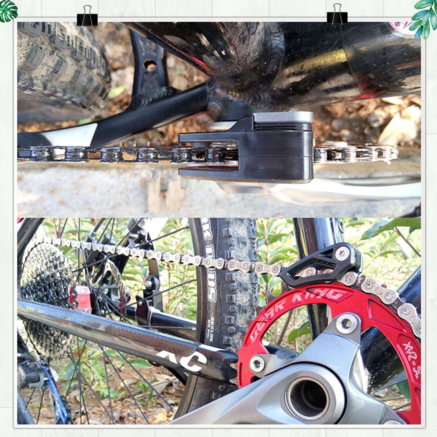 Prowadnica łańcucha rowerowego, do roweru górskiego, metalowa osłona łańcucha – 1 sztuka, lekka osłona łańcucha rowerowego, z jedną szybą, do większości rowerów, rowerów wyścigowych (czarna)