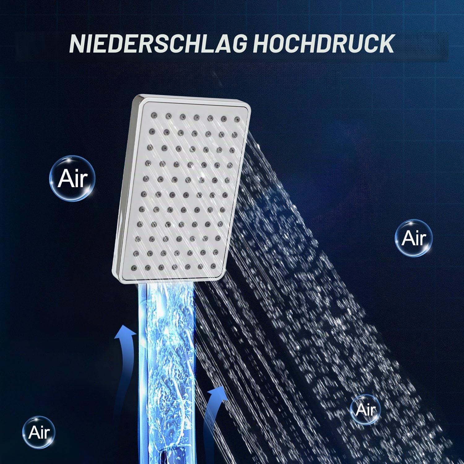 Duschpaneel mit Armatur, 5 Funktionen Duschpaneel, Verstellbare Massagedüsen, Ausgestattet mit PVC-explosionsgeschütztem Schlauch, Wandduschpaneel Multifunktions Duschsäule, Edelstahl