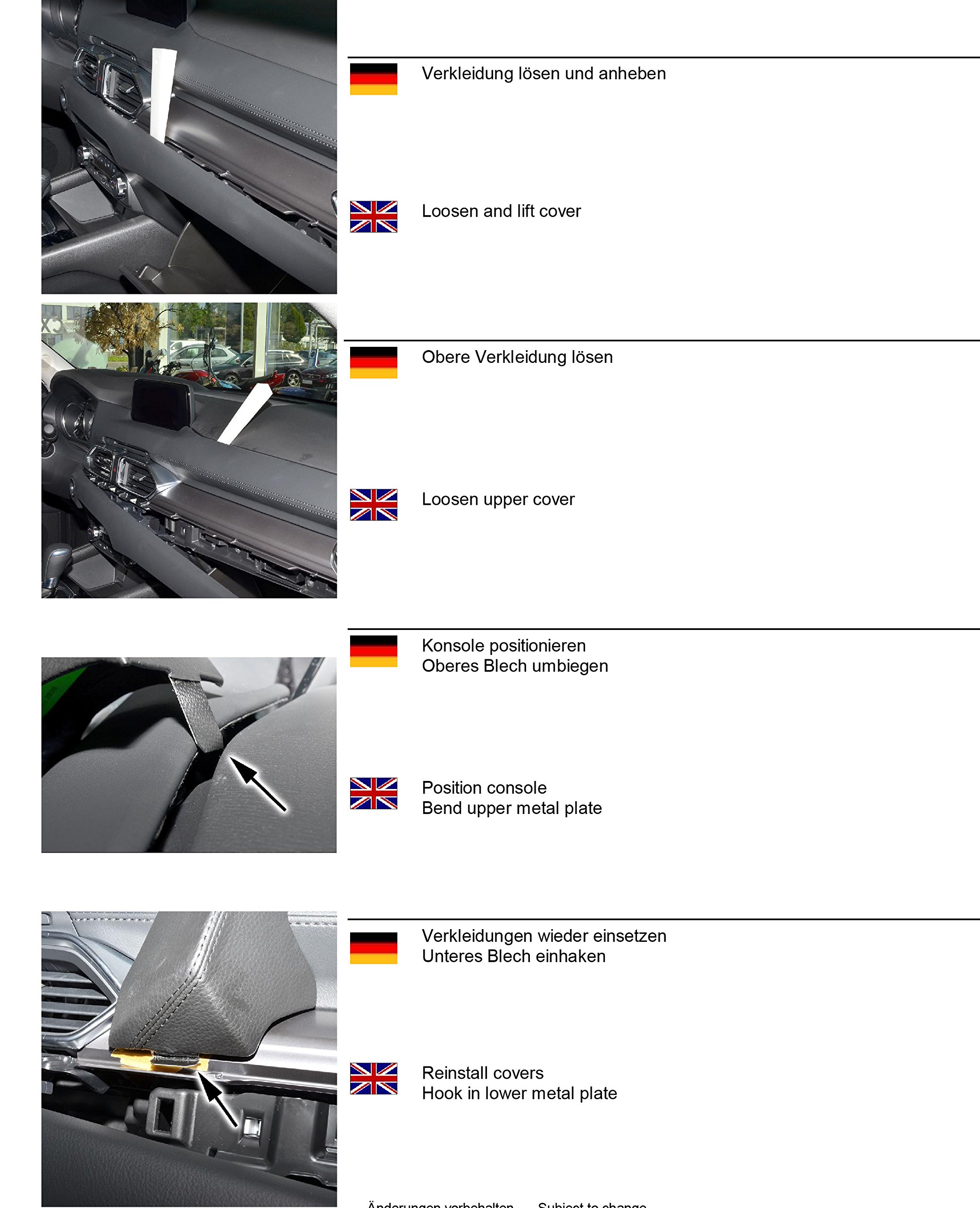 KUDA 2835 uchwyt sztuczna skóra czarny do Mazda CX-5 (KF) od 2017