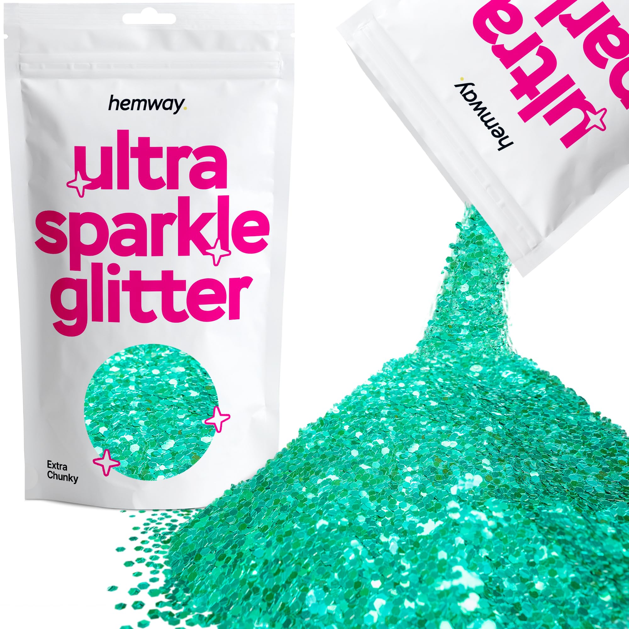 Hemway Ultra Sparkle Glitter Baby Pink Iridescent 100g Fine | Glitter for Arts & Craft, Makeup, Nail Art, Crafting, Card Making, Sparkle Decoration — view 241