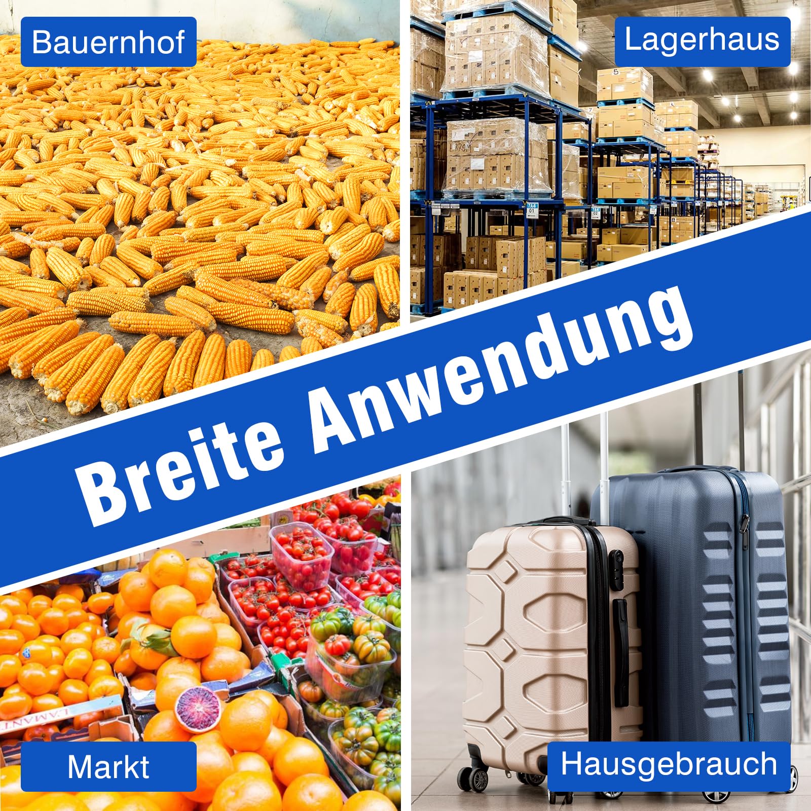 Paketwaage 300kg Plattformwaage 20g Genauigkeit LCD Hold Tara Funktion Batterien Typ-C