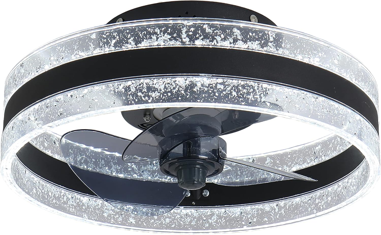 通用 Ventilador de Techo con Luz y Mando a Distancia & App Silencioso Led Lampara Ventilador Bajo Consumo Pequeños Ceiling Fans with Lights DC Regulables Modo Verano Invierno para Dormitorio,Negro,4