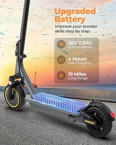 Miniatura 3 de NAVIC Electric Scooter Adults, 8.5" Solid Tires, 19Mph, 350W Motor, 19 Miles Range, Folding E-Scooter with Dual Braking Dual Suspension, Escooter