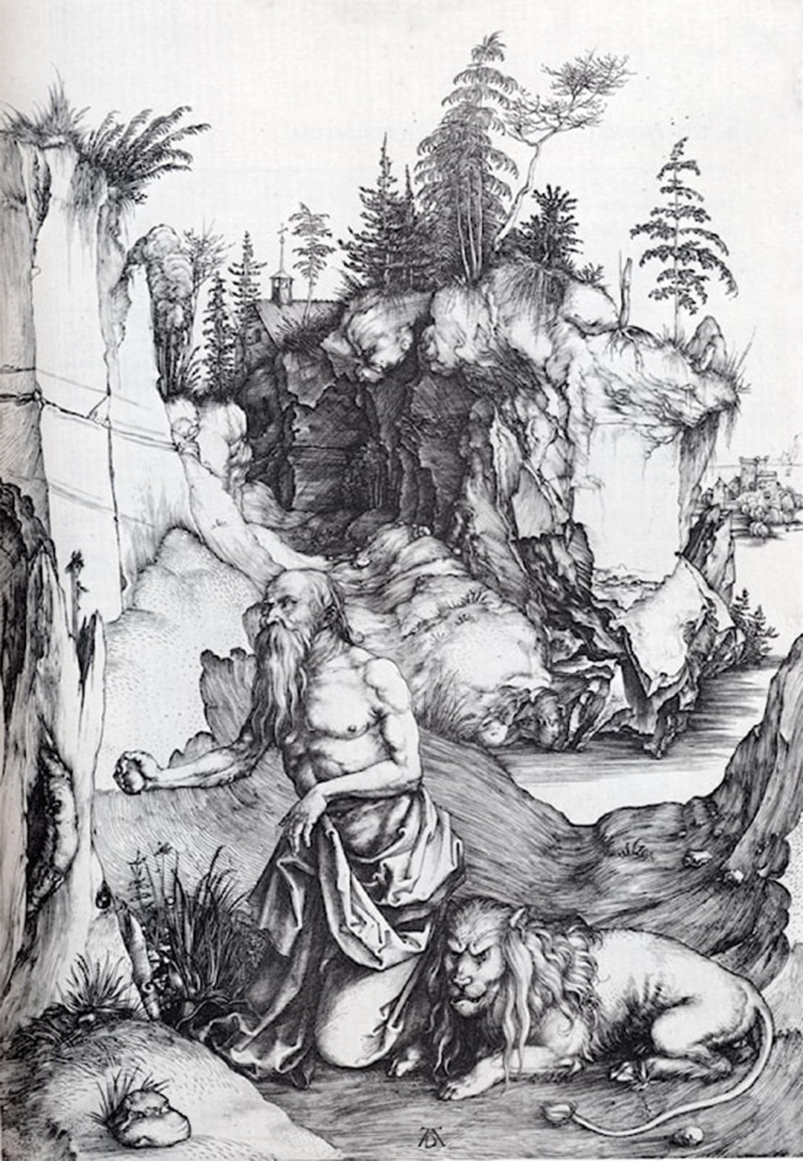 RZHRHJES Retro Picture Portrait Oil Painting Modern Wall Artwork St. Penitent in the Wilderness by Albrecht Durer Canvas Poster for Home Decor 60x90cm
