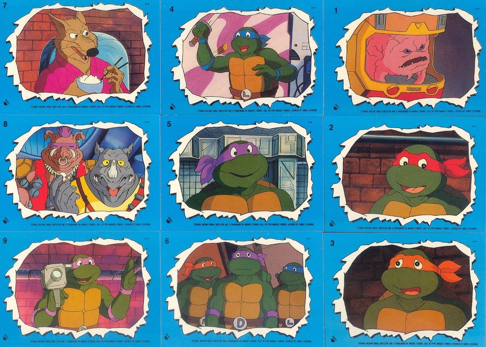 タレントカード RT-140949 TEENAGE MUTANT NINJA TURTLES CARTOON 2 1990 COMPLETE BASE CARD