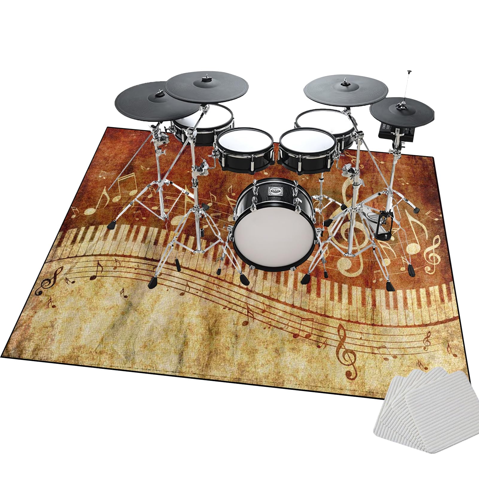 Schlagzeugteppich - Drum Teppich Schlagzeug Teppich - Rutschfester Trommel Teppiche - 230 x 180 cm Schallschutz Teppich Schallschutzmatte für Bass Drum Snare Drum - Schallschutzteppich