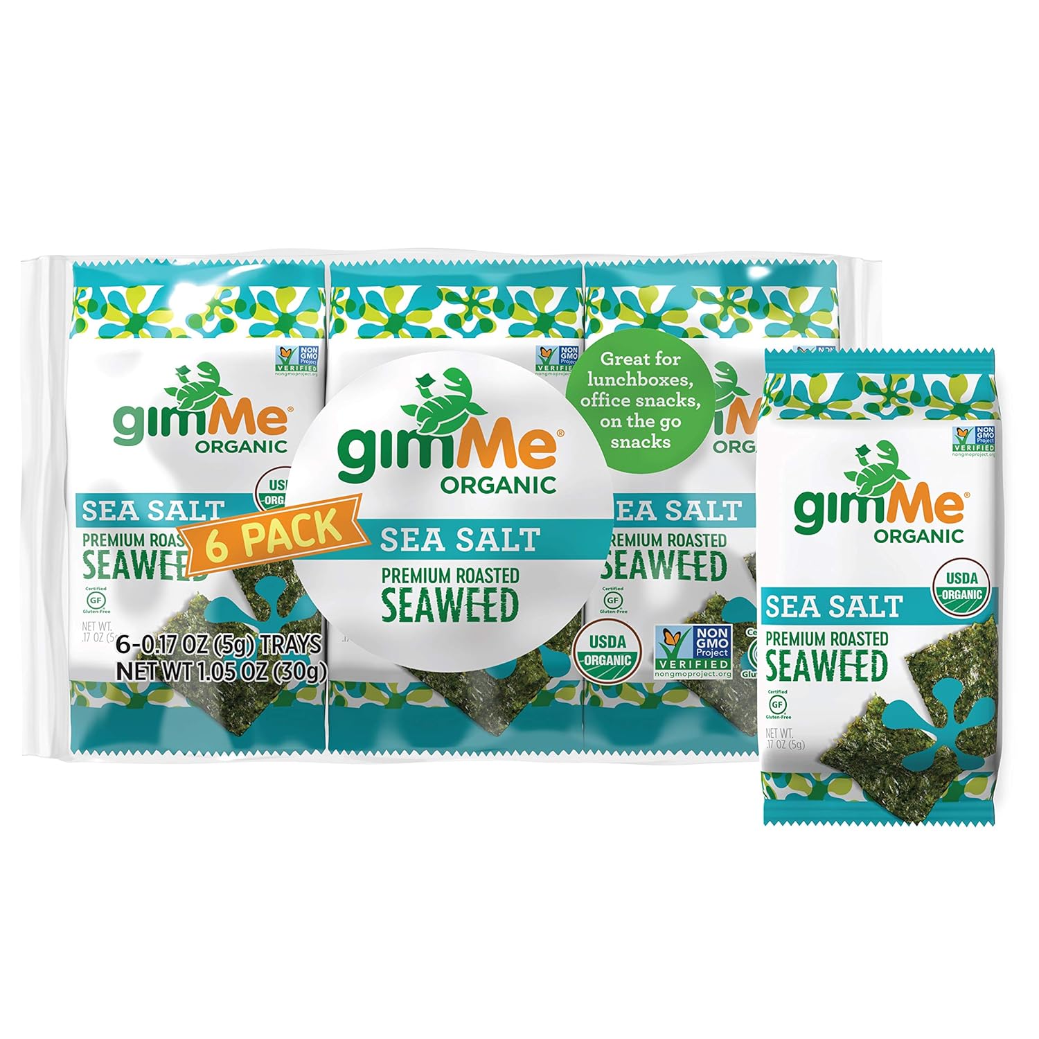 Buy gimMe Organic Roasted Seaweed Sheets Sea Salt Keto Vegan Gluten