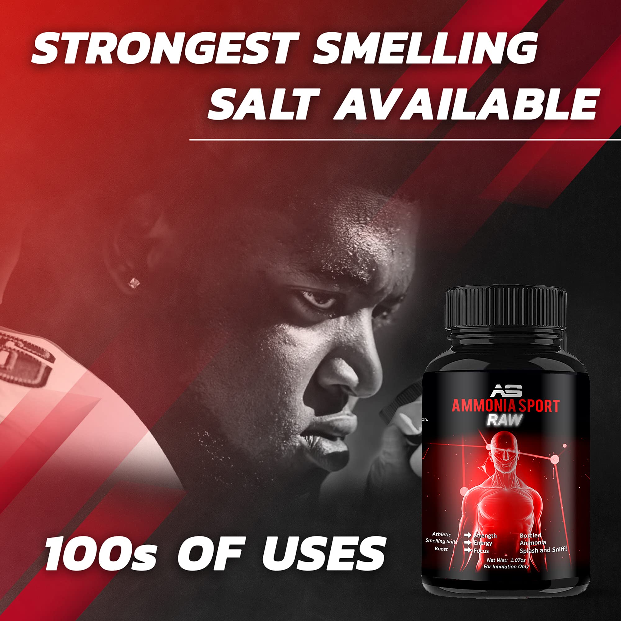 Athletic Smelling Salts RAW Splash & Sniff! Raw Ammonia with 100s