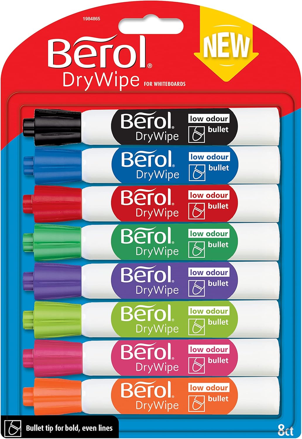 Berol Dry Wipe Whiteboard Marker Pens Bullet Tip Assorted Colours