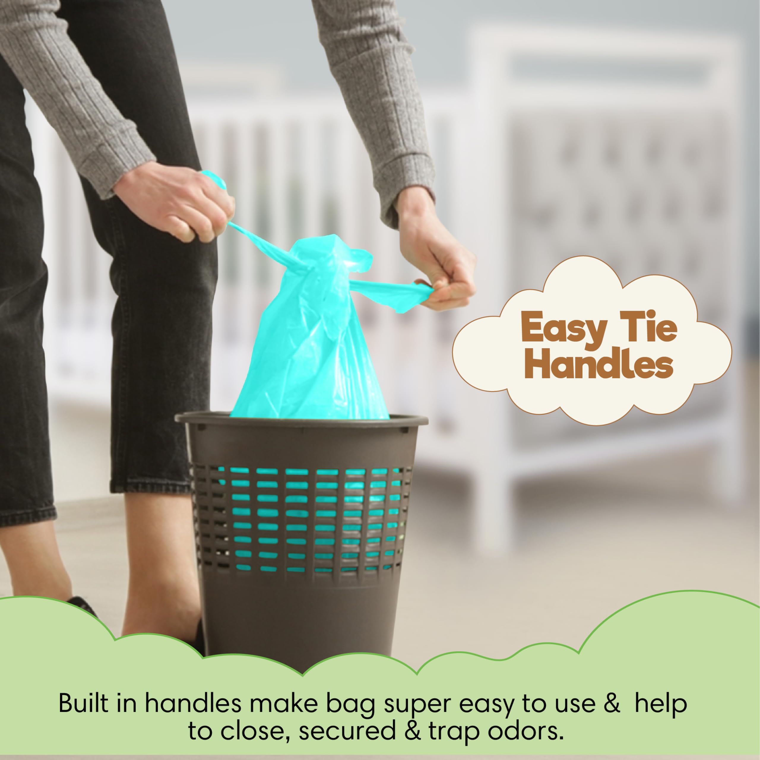 Bambi Baby Lot de 300 sacs à couches biodégradables – Sacs à couches 100 % biodégradables respectueux de l'environnement et compostables, essentiels pour nouveau-né ou nouveau-né