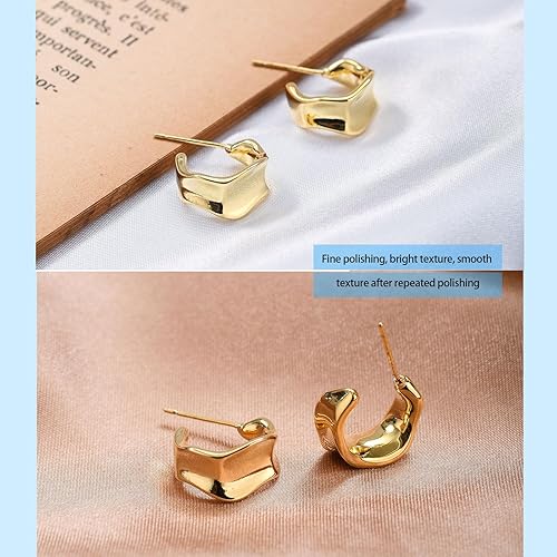 Miniatura 9 de 925 Silver Filled Hoop Earrings, Handmade Hoop Earrings for Women. Lightweight Hypoallergenic Open Hoop Earrings. Suitable for Gift Giving(silver)