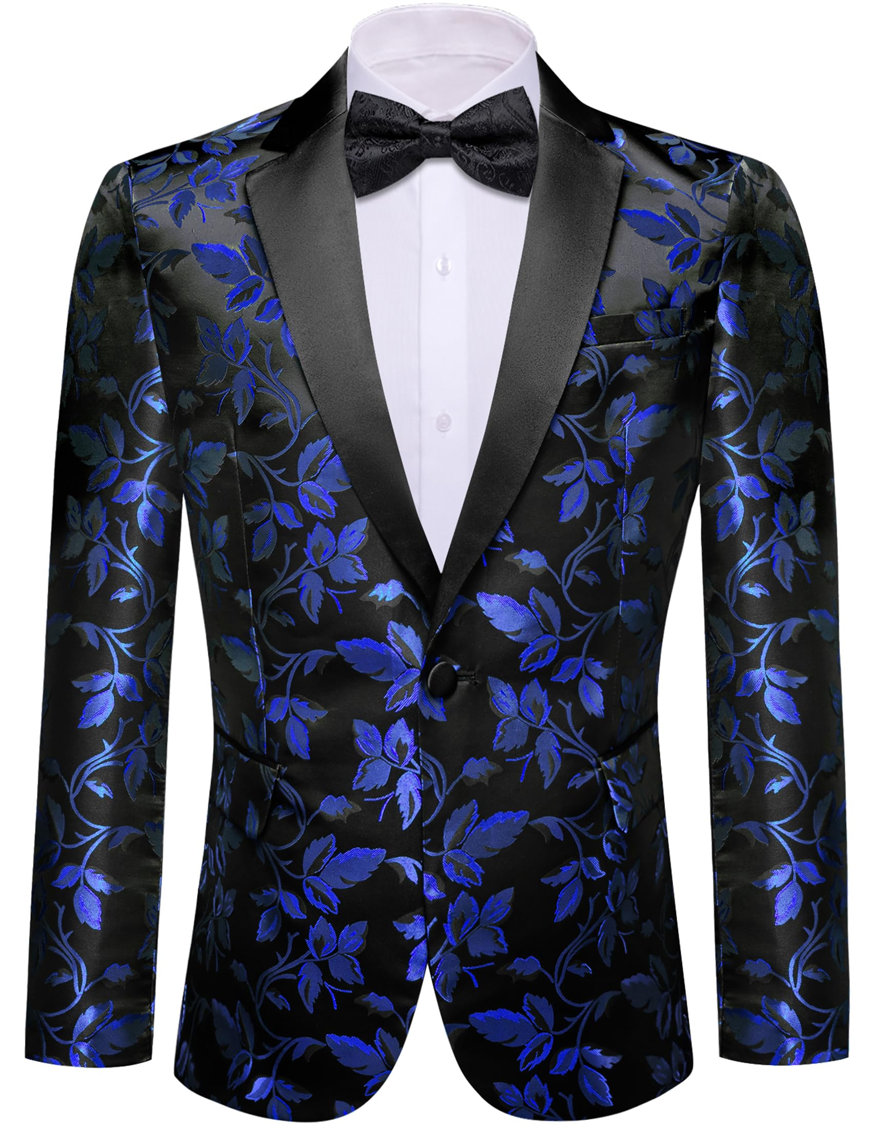 Barry. Wang Men's Sport Coats &amp; Blazers Flower Suit Jacket 1 Button Paisley Tuxedo Mardi Gras Carnival Parade Gift