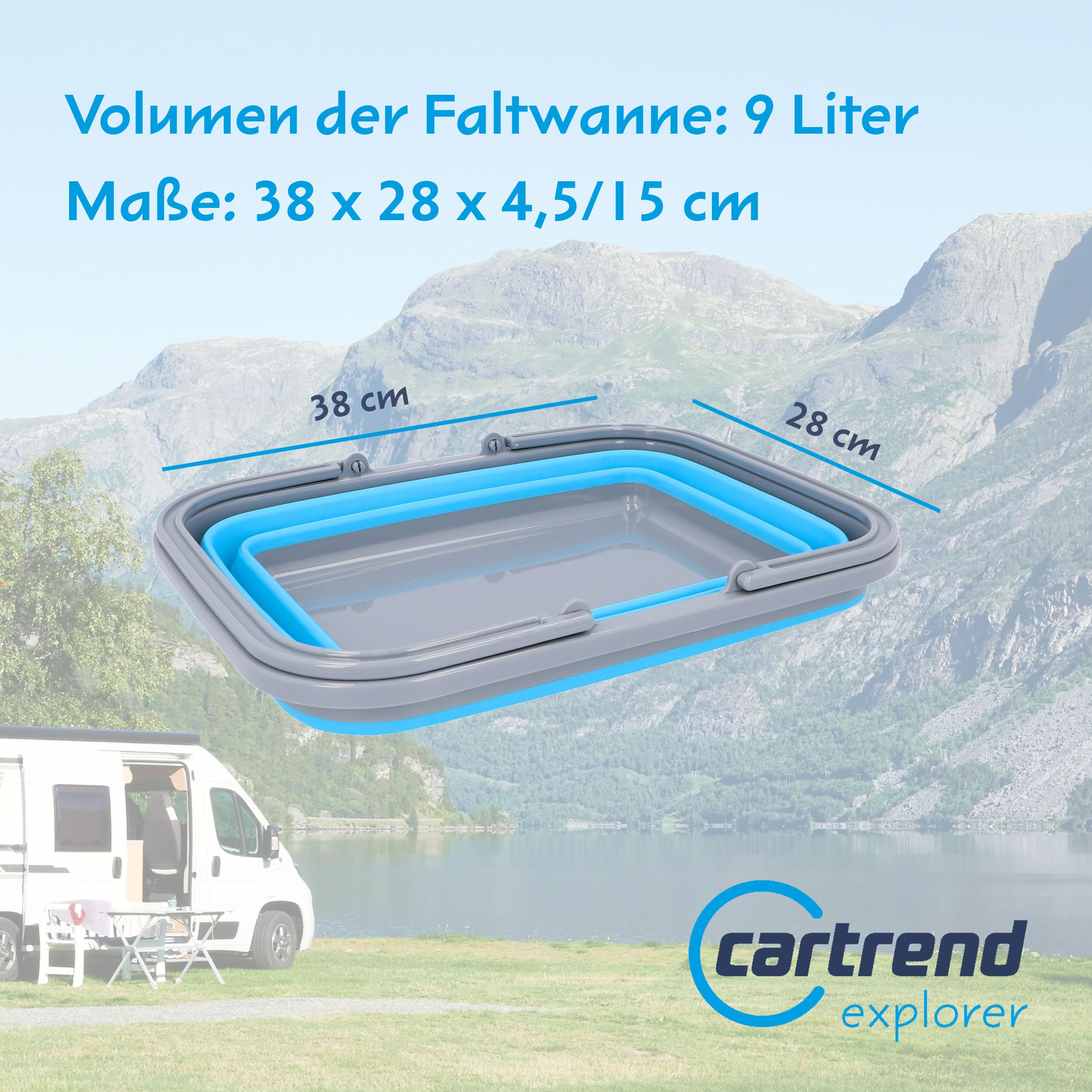 cartrend Vasca Pieghevole con Manico