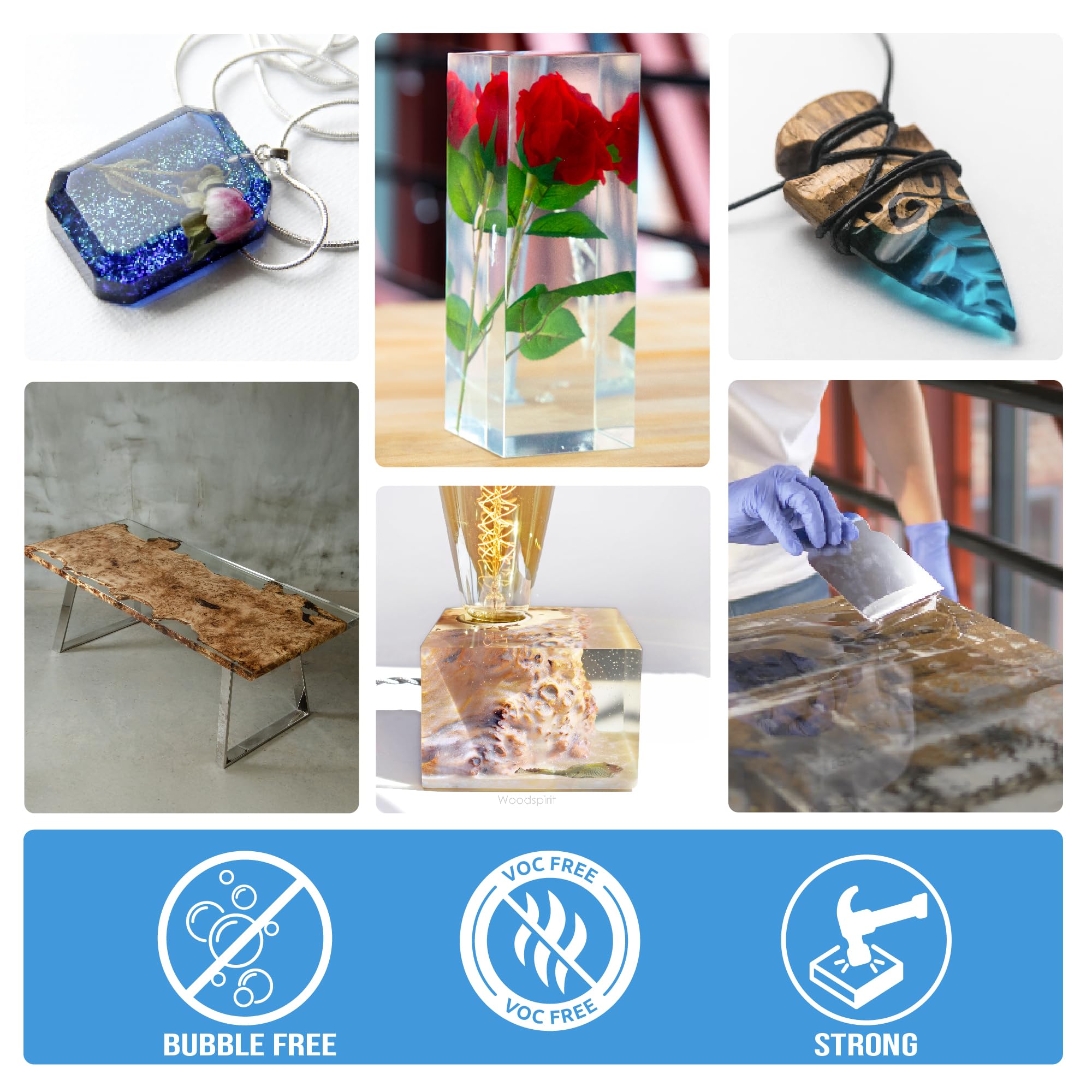 EPODEX Epoxidharz Set PRO Serie | Kristallklares Epoxy Resin für Gießhöhen bis 2cm, 5cm oder 10cm | Resin Gießharz Set Beschichtungen, Kunst, Handwerk, Vergüsse, River-Tische, Lampen, Schmuck und mehr
