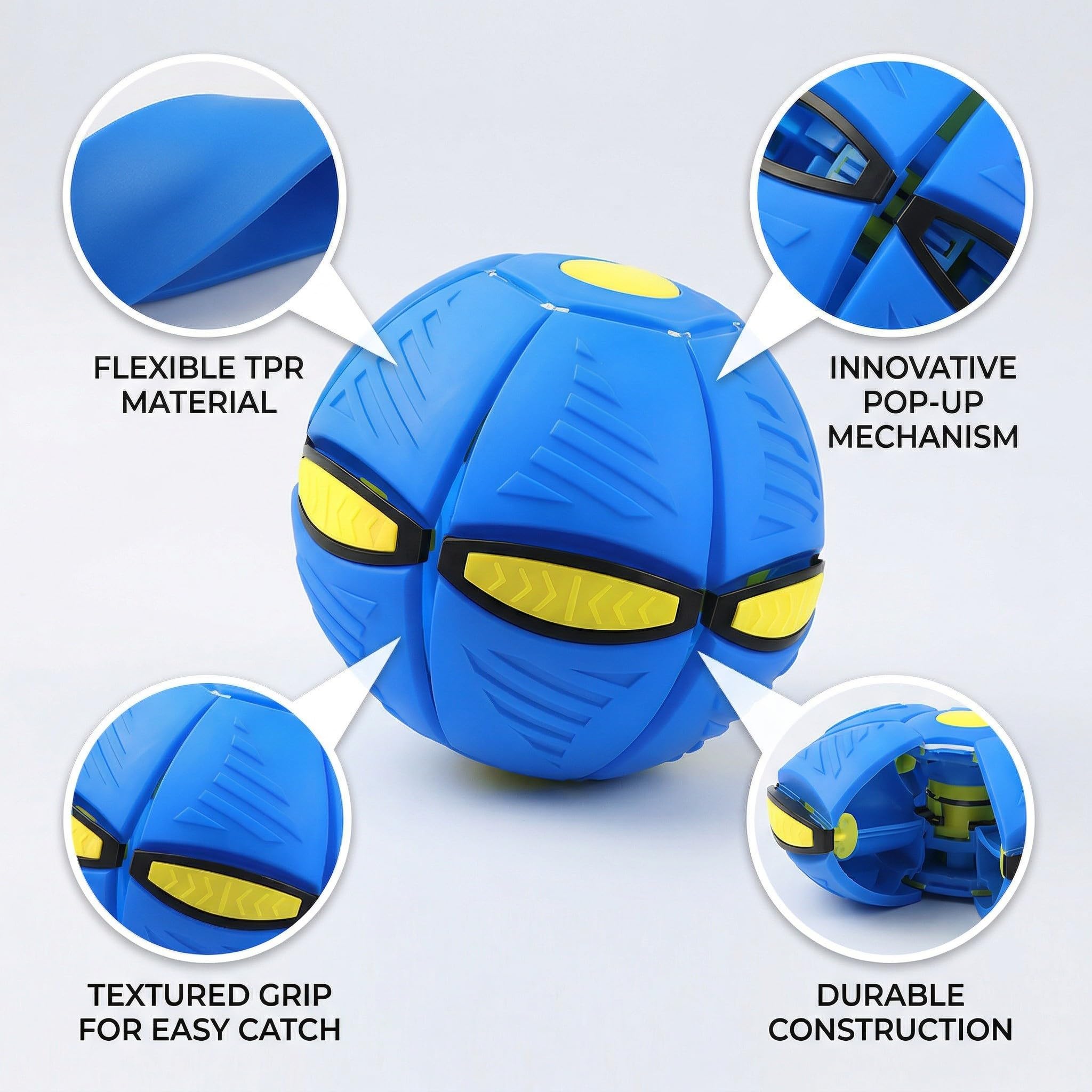 Metaball Mágica Pelota Voladora Rebotante para Niños, Disco Volador Mágico, Juegos de Jardín, Forma Doble Conmutable