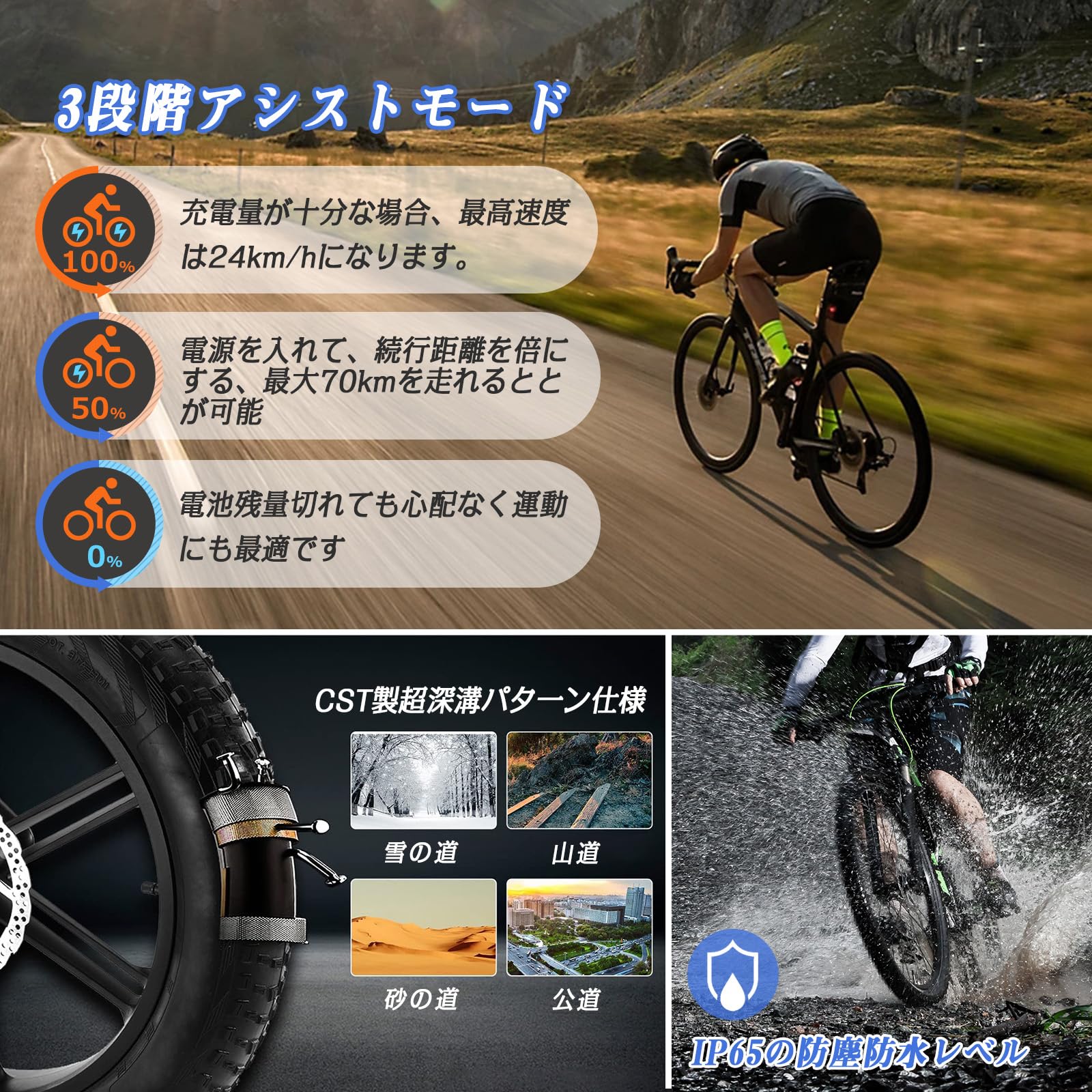 Amazon | FlySpace 電動アシスト自転車 アシスト自転車 電動自転車 