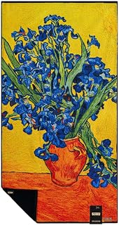 ZWOLTEX - Handtücher Premium Vincent - Irises, Bedrucktes Handtuch 70x140 cm aus 100% Organic Baumwolle 600g mit GOTS-Zertifikat, Weich und Saugfähig Towel - Schwarz