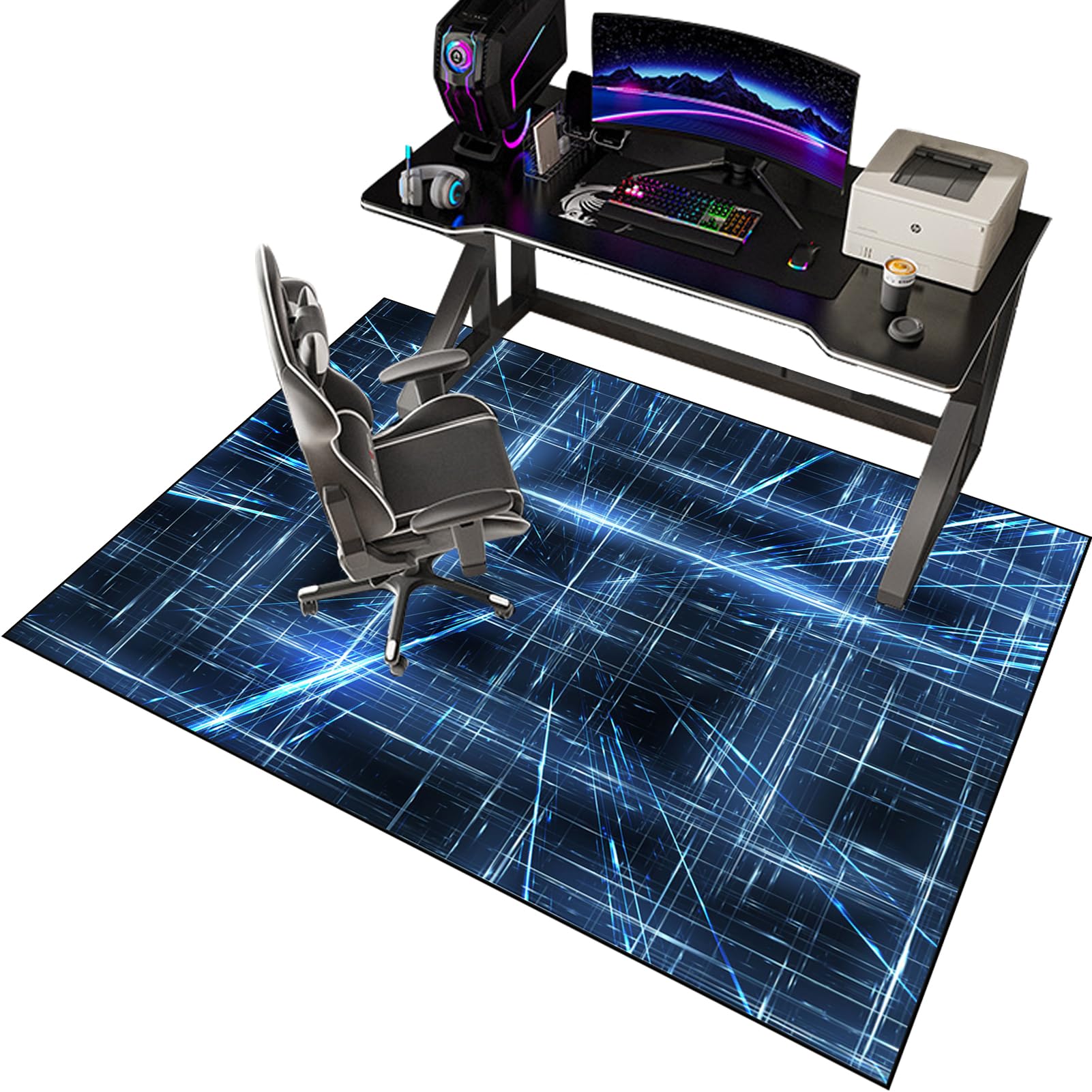 EYKWKB Office Gaming Chair Mat for Carpet Hard-Floor Chair Mats Computer Chair Mat for Hardwood Floor Carpet Protector Mat Non Slip Gaming Rug Desk Chair Mat 110 x 160 cm