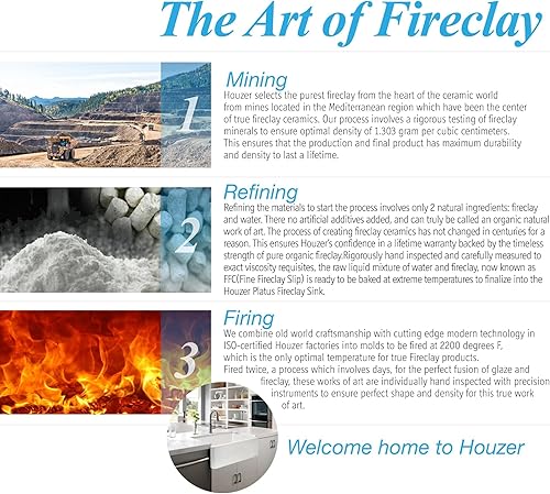 Miniatura 4 de Houzer Platus PTU-2400 BQ - Fregadero de cocina con cuenco individual de 24 pulgadas, duradero, resistente a las astillas y grietas