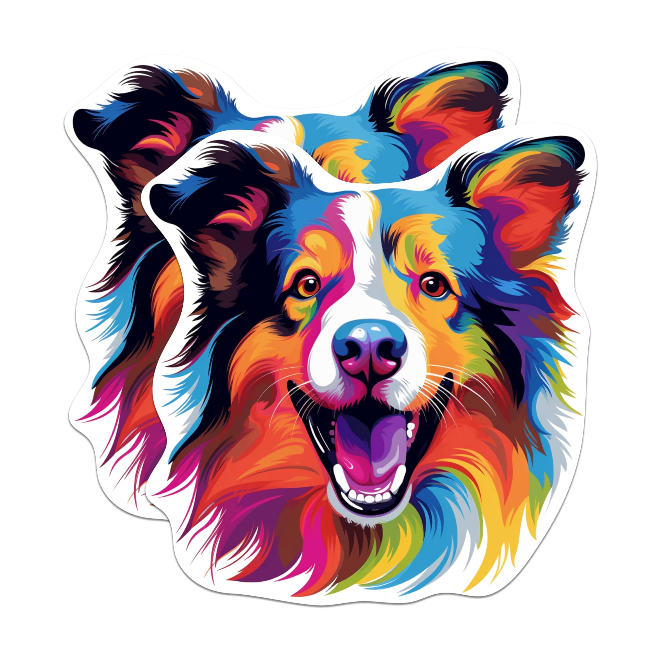 (2 Pack) Shetland Sheepdog Dog Breed Stickers - 5 Inches On Longest Side - Choose from Over 100 Dog Breeds - for Cars, Trucks, Skateboards, Laptops - Made in USA - BMCS1947