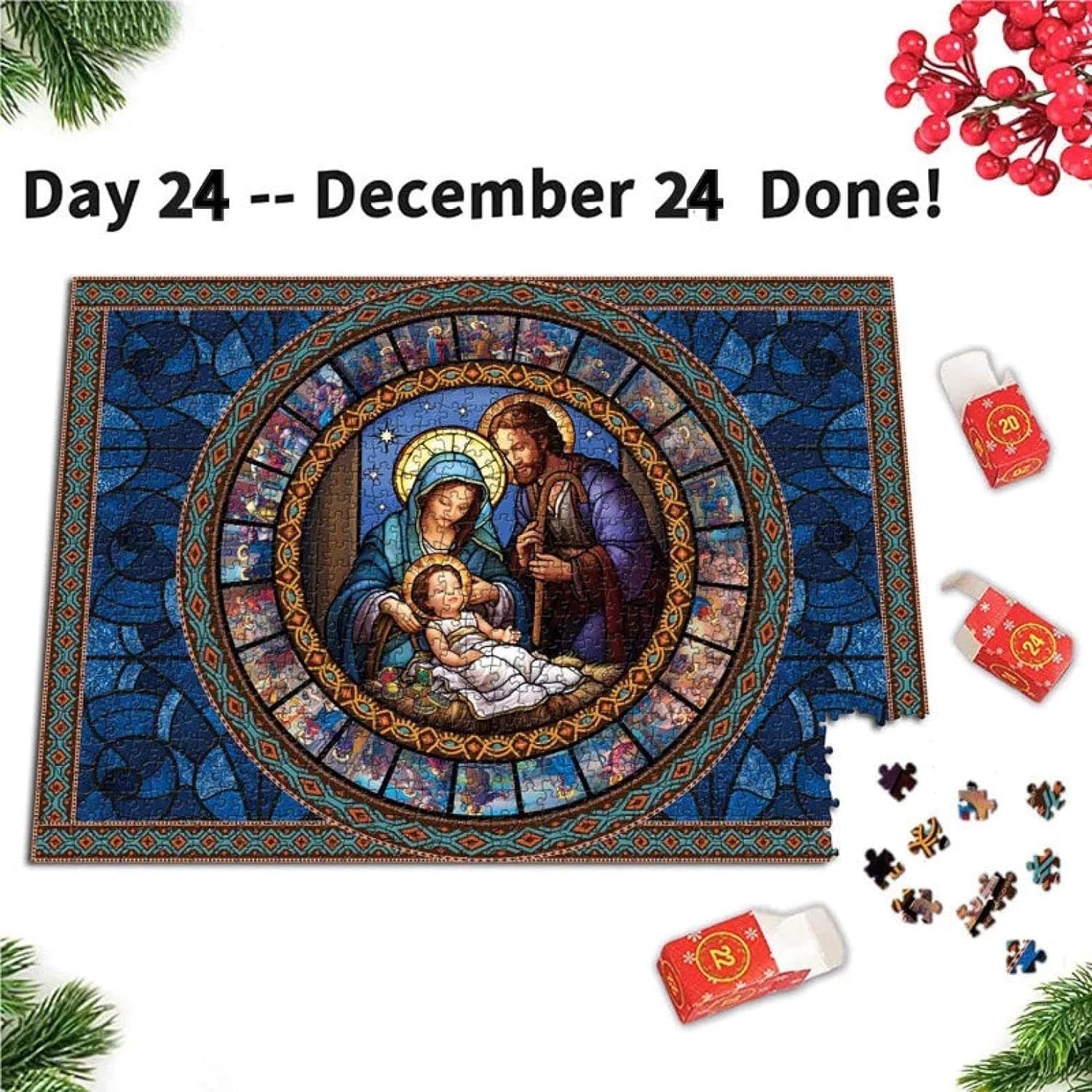 Calendario Dell'Avvento Puzzle Natale 2025 - 1008 Pezzi, Conto Alla Rovescia 24 Giorni, Gioco Per Famiglie, Decorazione