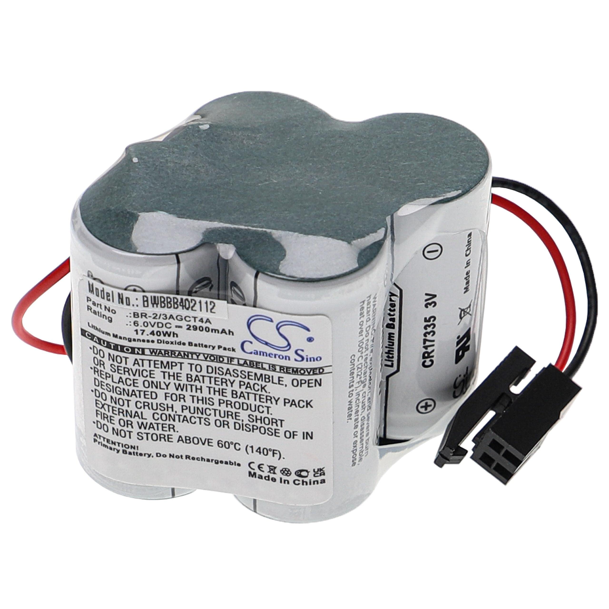 vhbw Replacement Battery compatible with Allen Bradley MicroLogix 1500, SLC-500 Industrial Controller (2900 mAh, 6 V, Li-MnO2)