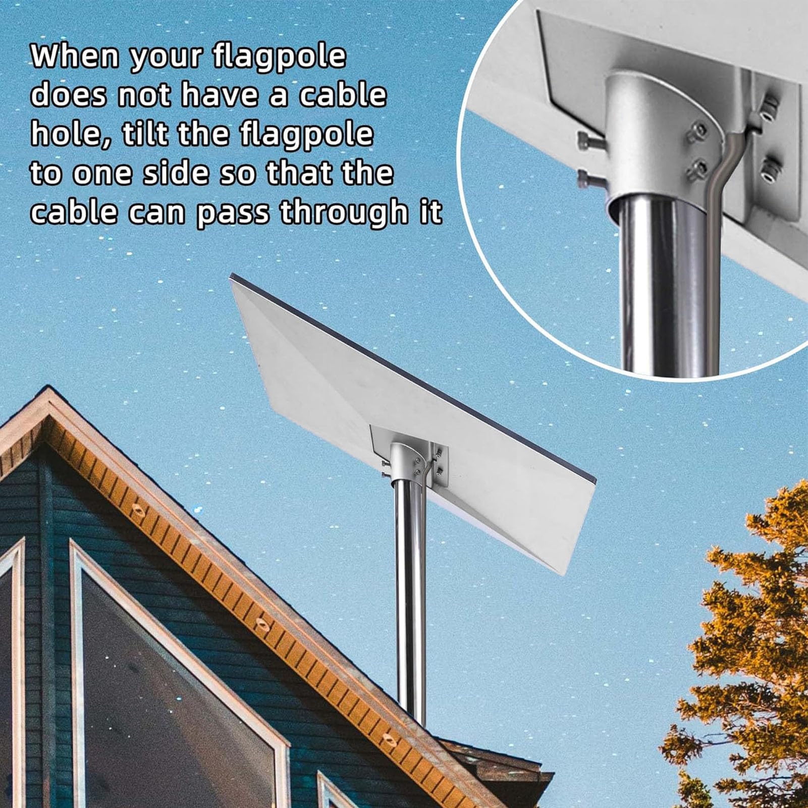 Cuifati Support D'adaptateur de Poteau Gen3, Support de Poteau D'antenne Satellite en Acier Inoxydable Robuste, Kit de Parabole Standard Gen3 V3 pour Montage sur Plaque