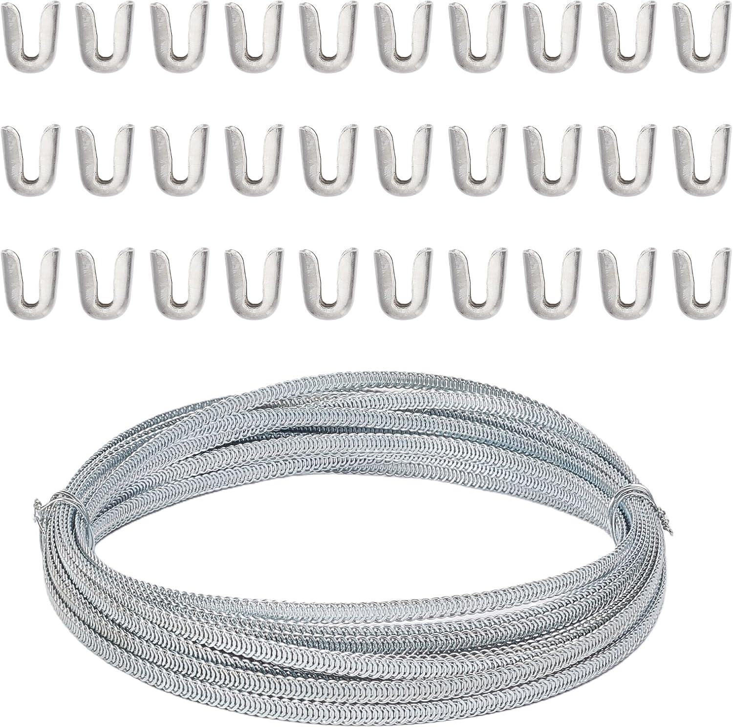 39" x 0.2" Spiral Metal Boning for Sewing, Flexible Corset Bonings with 30 Steel Boning Tips, Sewing Accessory for Wedding Party Dress Bridal Gowns Nursing Caps Supplies